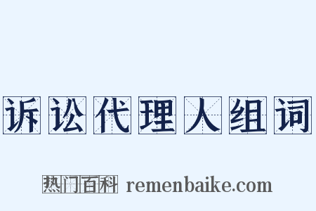 诉讼代理人组词是什么意思的图片